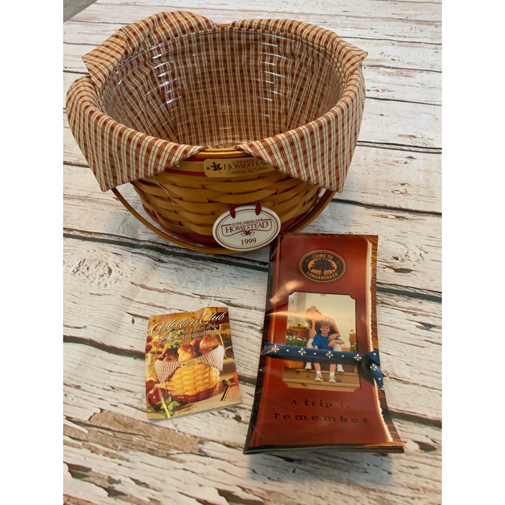 Longaberger 1999 Collectors Club Homestead Basket Liner Protector Booklets